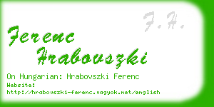 ferenc hrabovszki business card